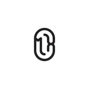 MX line simple round initial concept with high quality logo design vector