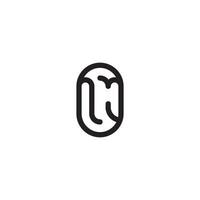 NJ line simple round initial concept with high quality logo design vector