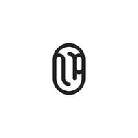 NP line simple round initial concept with high quality logo design vector