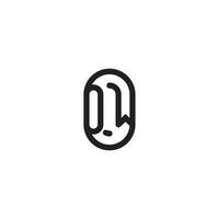 OW line simple round initial concept with high quality logo design vector