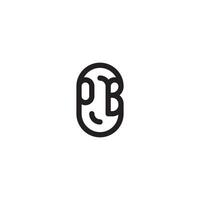 PB line simple round initial concept with high quality logo design vector