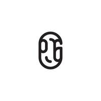 PG line simple round initial concept with high quality logo design vector