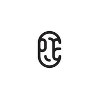 PE line simple round initial concept with high quality logo design vector