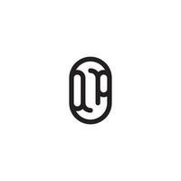 QP line simple round initial concept with high quality logo design vector