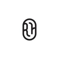 RH line simple round initial concept with high quality logo design vector