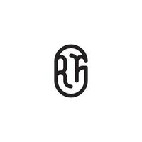 RF line simple round initial concept with high quality logo design vector
