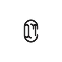 QT line simple round initial concept with high quality logo design vector