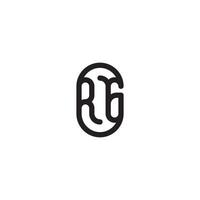 RG line simple round initial concept with high quality logo design vector