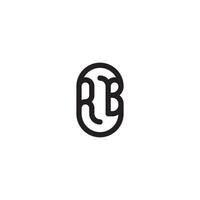 RB line simple round initial concept with high quality logo design vector