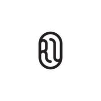 RU line simple round initial concept with high quality logo design vector