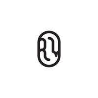 RV line simple round initial concept with high quality logo design vector