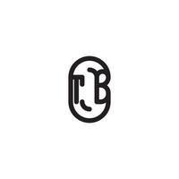 TB line simple round initial concept with high quality logo design vector