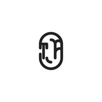 TA line simple round initial concept with high quality logo design vector