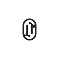 UM line simple round initial concept with high quality logo design vector