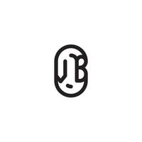 VB line simple round initial concept with high quality logo design vector