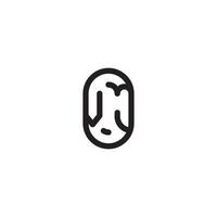 VJ line simple round initial concept with high quality logo design vector
