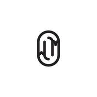 WM line simple round initial concept with high quality logo design vector