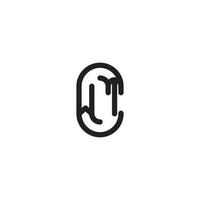 WT line simple round initial concept with high quality logo design vector