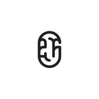 ZF line simple round initial concept with high quality logo design vector