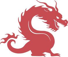 Vector chinese silhouette dragon symbol