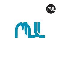 letra mul monograma logo diseño vector