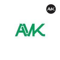 Letter AVK Monogram Logo Design vector