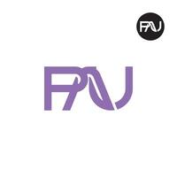 Letter PAU Monogram Logo Design vector
