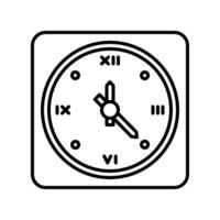 Clock icon or logo illustration outline black style vector