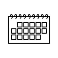 calendario icono o logo ilustración contorno negro estilo vector