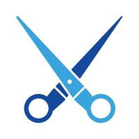 scissors icon vector or logo illustration glyph color style