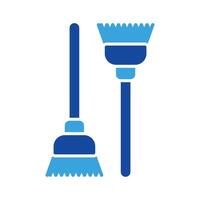 broom icon vector or logo illustration glyph color style