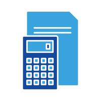 Calculator icon vector or logo illustration glyph color style