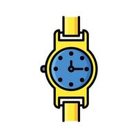 Clock icon vector or logo illustration filled color style