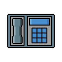 Telephone icon vector or logo illustration filled color style