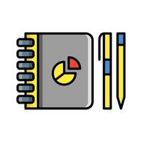 Pen book icon vector or logo illustration filled color style