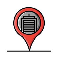 pin location icon vector or logo illustration filled color style