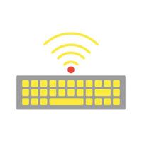 Keyboard icon vector or logo illustration flat color style