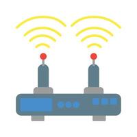 router wifi icon vector or logo illustration flat color style