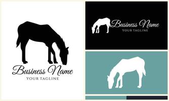 silhouette donkey unicorn logo template vector