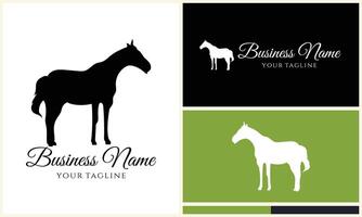 silhouette donkey unicorn logo template vector