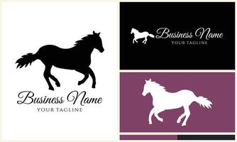 silhouette donkey unicorn logo template vector