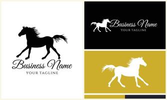 silhouette donkey unicorn logo template vector