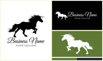 silhouette donkey unicorn horseman equestrian vector