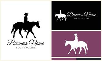 silhouette donkey unicorn horseman equestrian vector