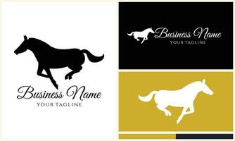 silhouette cowboy horseman logo template vector