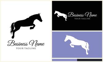 silhouette cowboy horseman logo template vector