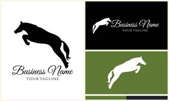 silhouette cowboy horseman logo template vector