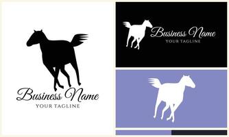 silhouette cowboy horseman logo template vector