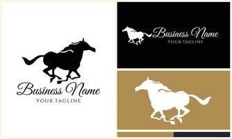 silhouette cowboy horseman logo template vector