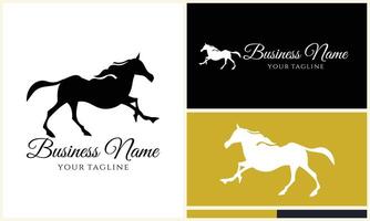 silhouette cowboy horseman logo template vector